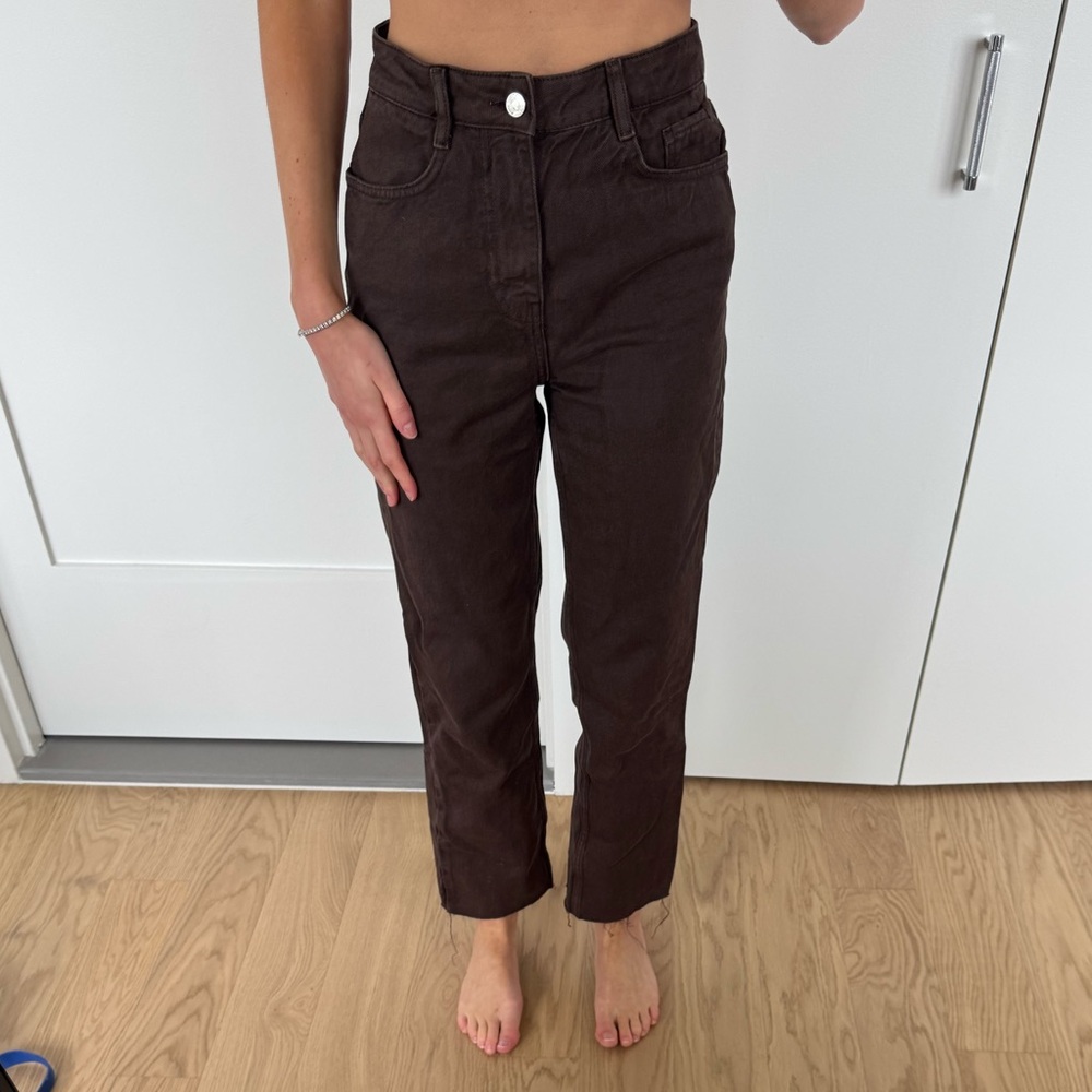 Zara Dark Brown Ankle Jeans